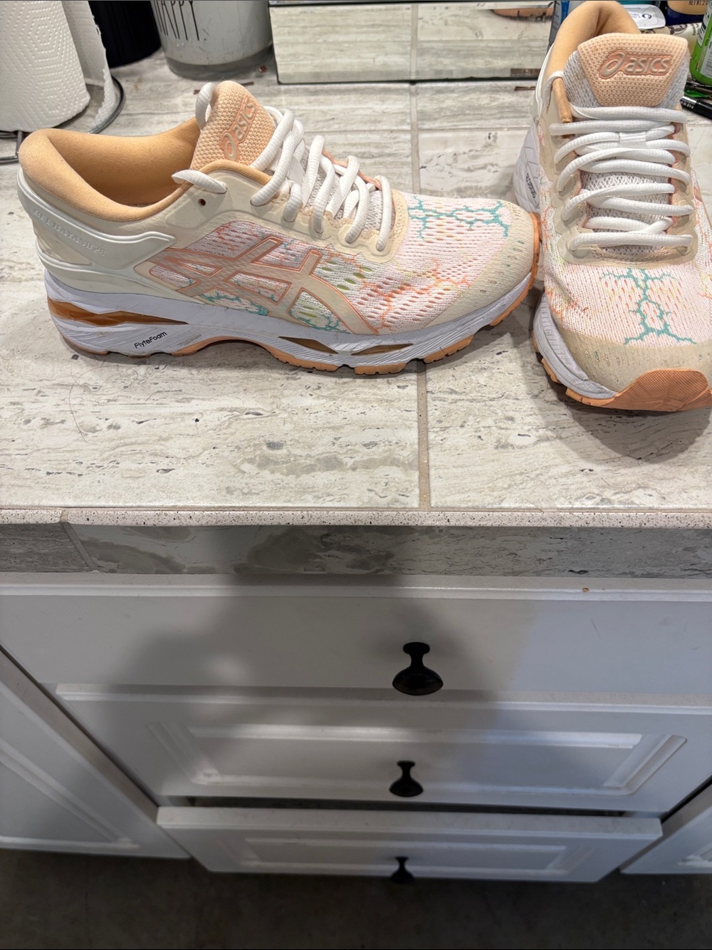 Asics Women's Athletic Sneakers in Peach, White and Mint